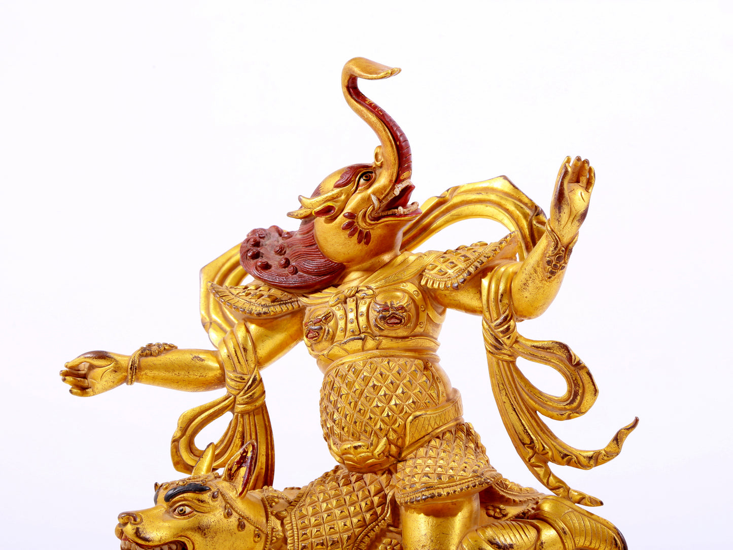 A majestic gilt bronze animal ornament