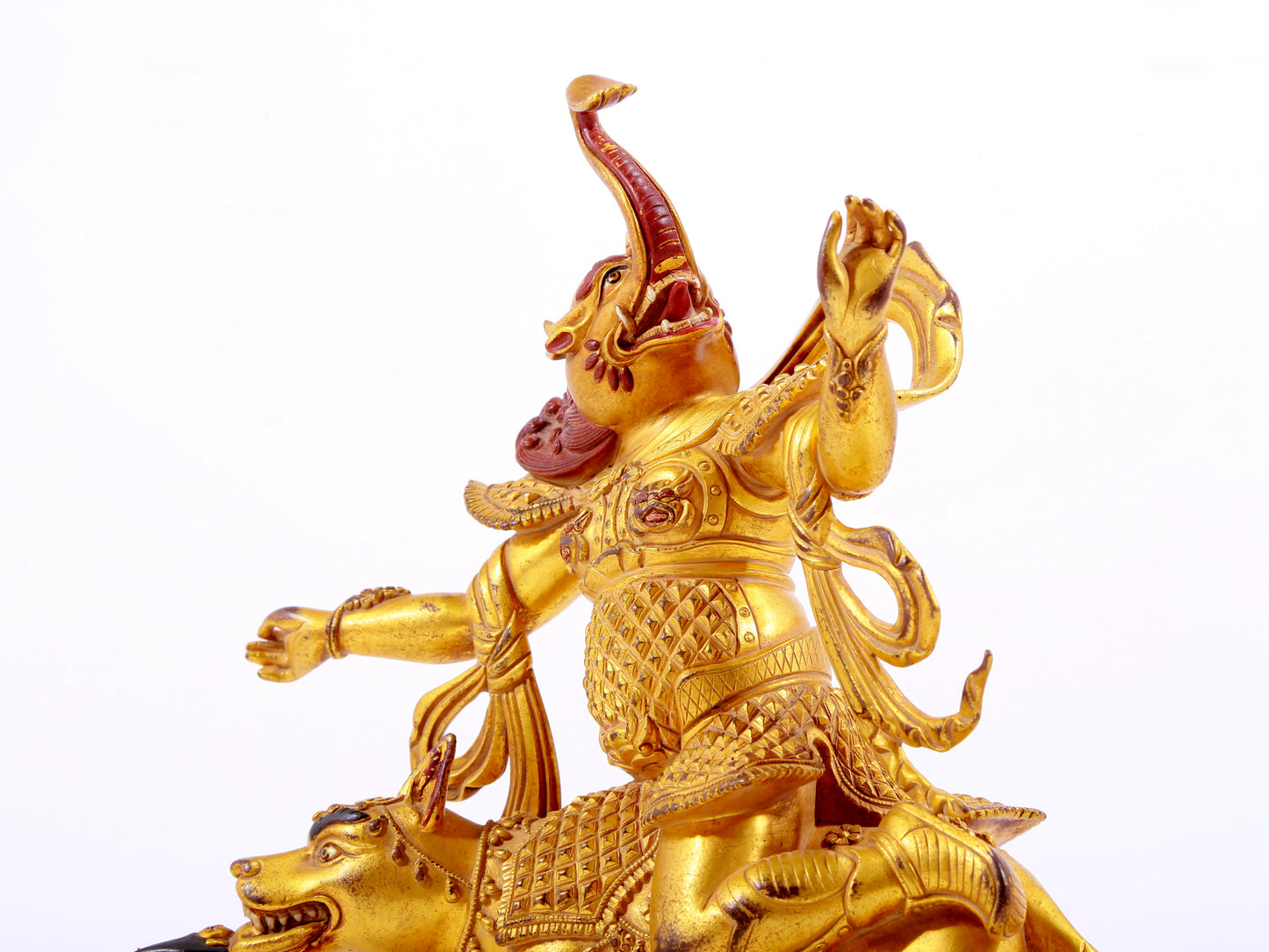 A majestic gilt bronze animal ornament