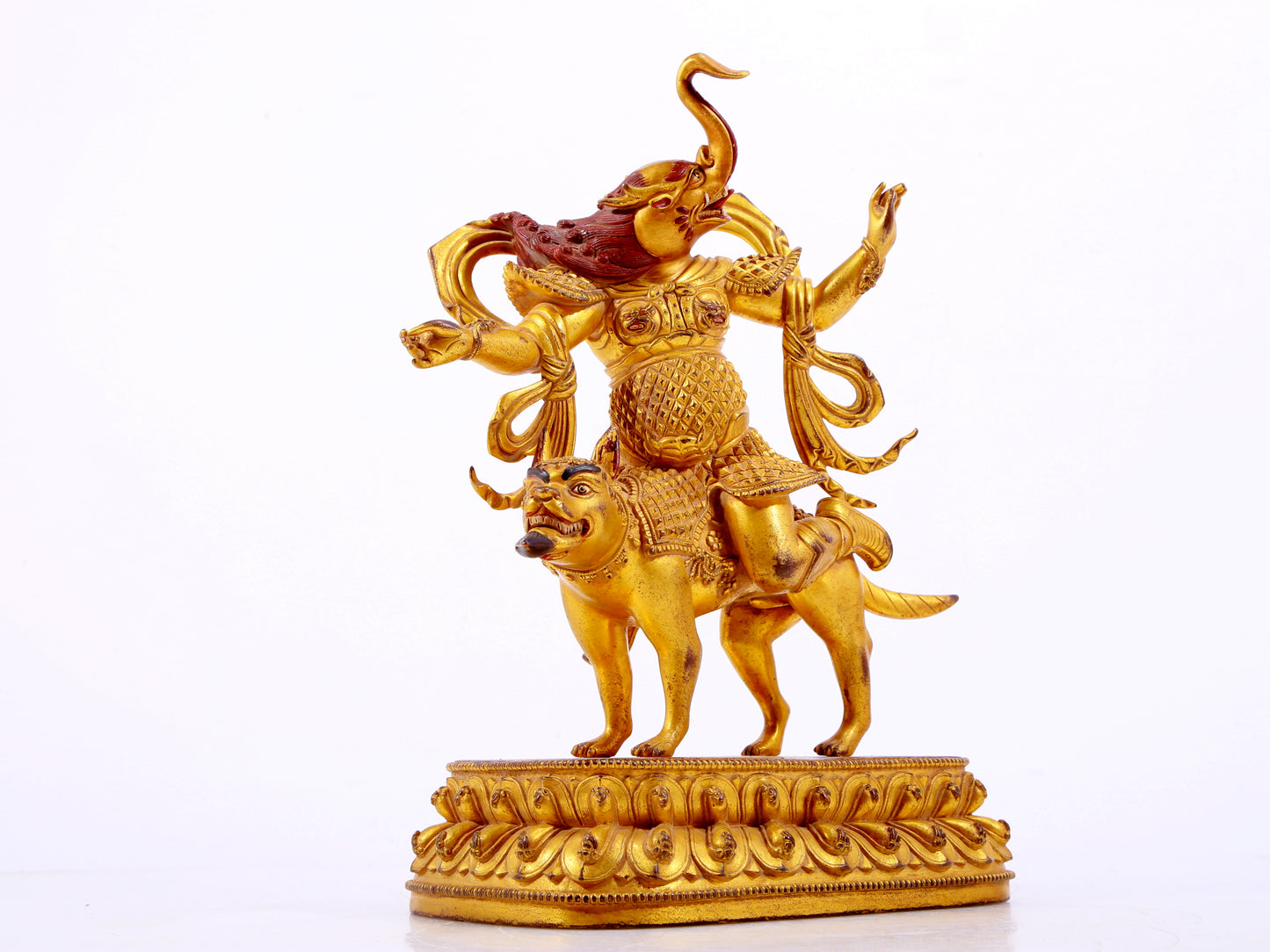 A majestic gilt bronze animal ornament