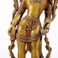 A majestic alloy copper inlaid silver standing statue of Tara