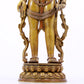 A majestic alloy copper inlaid silver standing statue of Tara