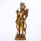 A majestic alloy copper inlaid silver standing statue of Tara