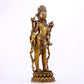 A majestic alloy copper inlaid silver standing statue of Tara