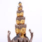 A majestic gilt bronze and silver statue of Avalokitesvara with Thousand Arms