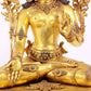 majestic gilt bronze statue of White Tara inlaid with turquoise