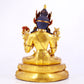 majestic gilt bronze statue of White Tara inlaid with turquoise