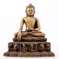 A solemn alloy copper statue of Gautama Buddha