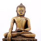 A solemn alloy copper statue of Gautama Buddha