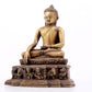 A solemn alloy copper statue of Gautama Buddha