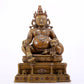 A solemn alloy copper inlaid silver statue of the God of Wealth