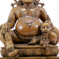 A solemn alloy copper inlaid silver statue of the God of Wealth