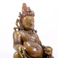 A solemn alloy copper inlaid silver statue of the God of Wealth