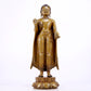 A solemn alloy copper inlaid silver statue of Gautama Buddha