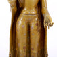 A solemn alloy copper inlaid silver statue of Gautama Buddha