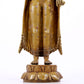 A solemn alloy copper inlaid silver statue of Gautama Buddha