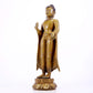 A solemn alloy copper inlaid silver statue of Gautama Buddha