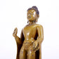 A solemn alloy copper inlaid silver statue of Gautama Buddha