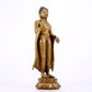 A solemn alloy copper inlaid silver statue of Gautama Buddha