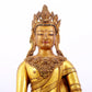 A solemn gilt bronze statue of Bodhisattva