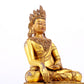 A solemn gilt bronze statue of Bodhisattva