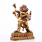 A majestic gilt bronze statue of the joyful Buddha