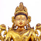 A majestic gilt bronze statue of Bodhisattva with inscription