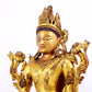 A majestic gilt bronze statue of Bodhisattva with inscription