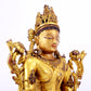 A majestic gilt bronze statue of Bodhisattva with inscription