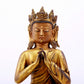 A solemn gilt bronze statue of Bodhisattva