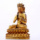 A solemn gilt bronze statue of Bodhisattva