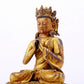 A solemn gilt bronze statue of Bodhisattva