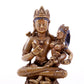 A solemn alloy copper inlaid silver Vajra statue