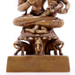 A solemn alloy copper inlaid silver Vajra statue