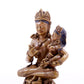 A solemn alloy copper inlaid silver Vajra statue