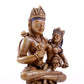 A solemn alloy copper inlaid silver Vajra statue