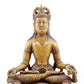 solemn alloy copper inlaid silver Buddha statue