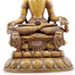 solemn alloy copper inlaid silver Buddha statue