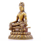 solemn alloy copper inlaid silver Buddha statue