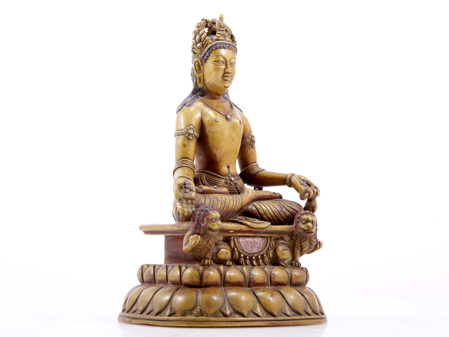 solemn alloy copper inlaid silver Buddha statue