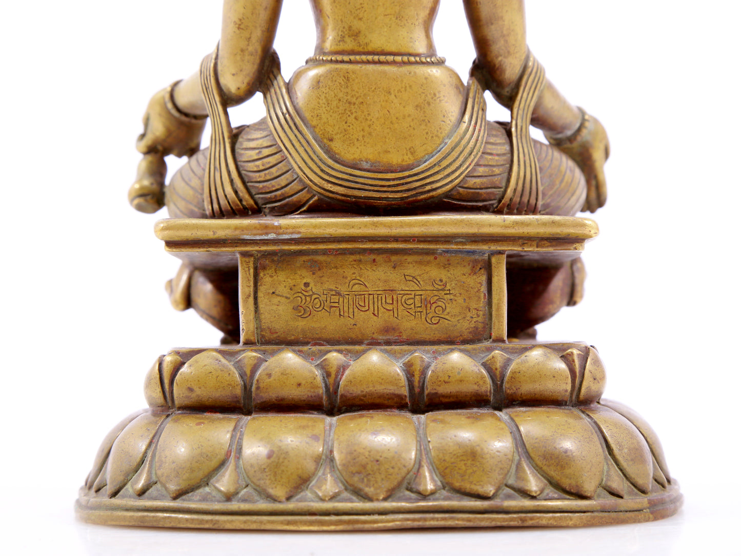 solemn alloy copper inlaid silver Buddha statue