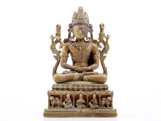 A solemn alloy copper Buddha statue