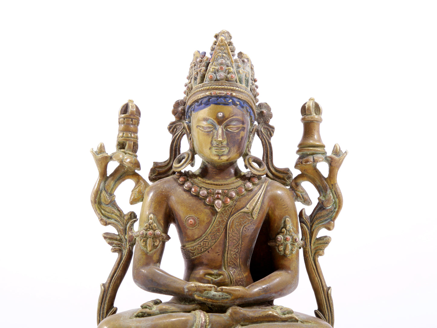 A solemn alloy copper Buddha statue