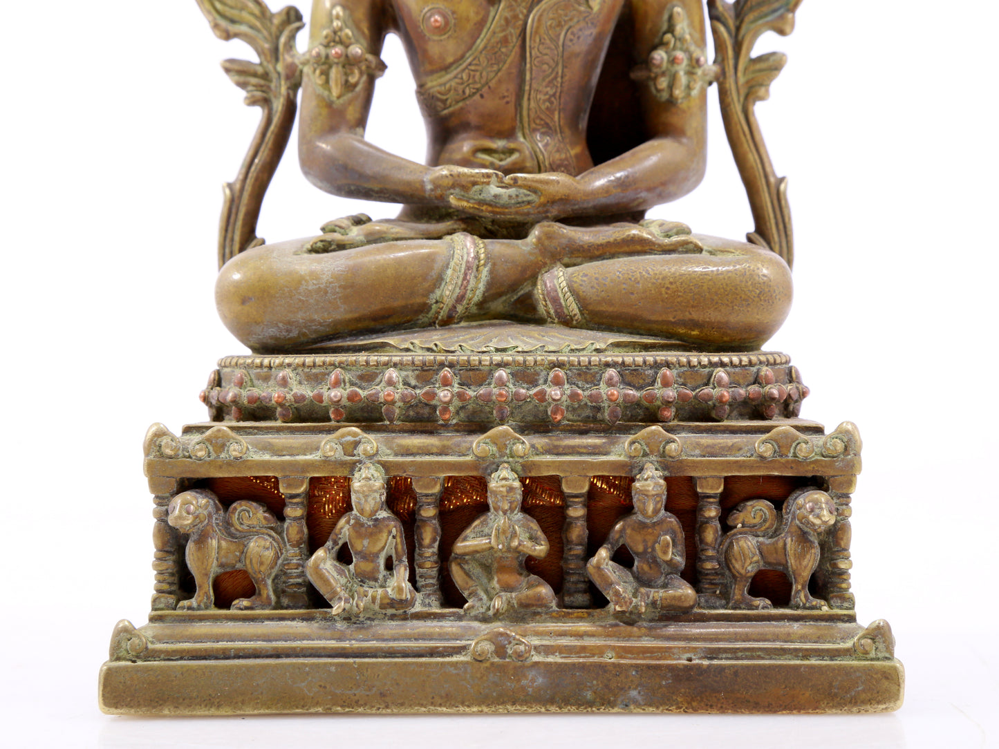 A solemn alloy copper Buddha statue