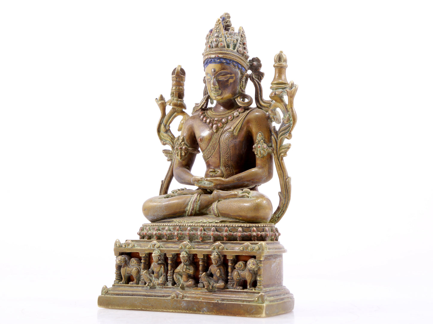 A solemn alloy copper Buddha statue