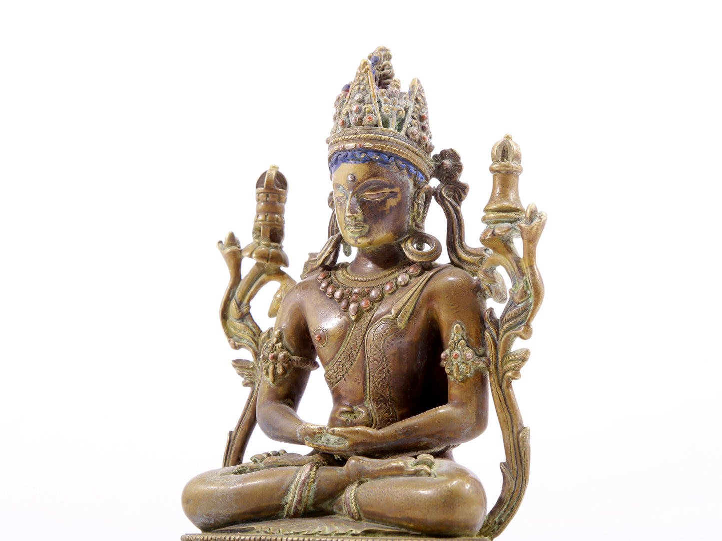 A solemn alloy copper Buddha statue