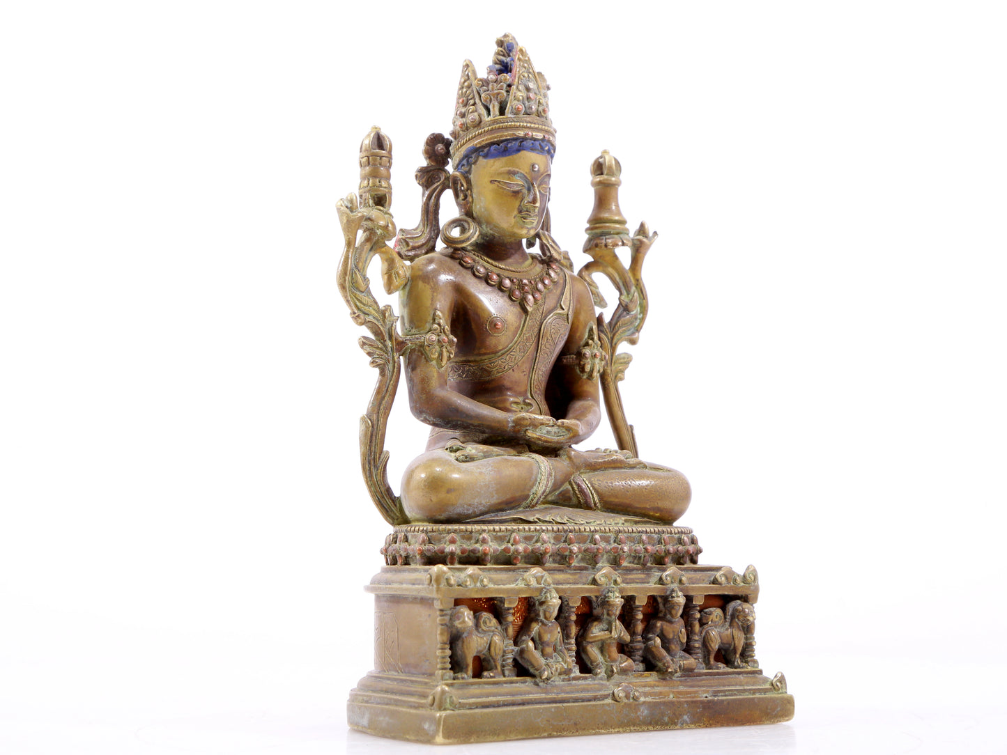 A solemn alloy copper Buddha statue