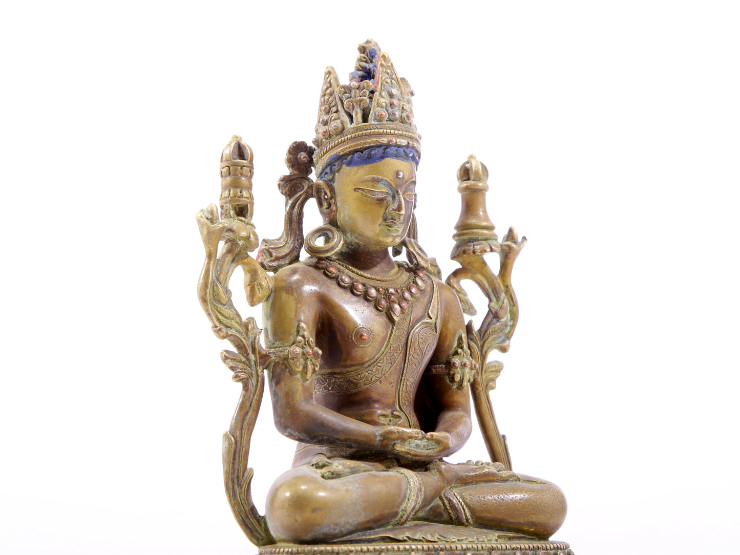 A solemn alloy copper Buddha statue