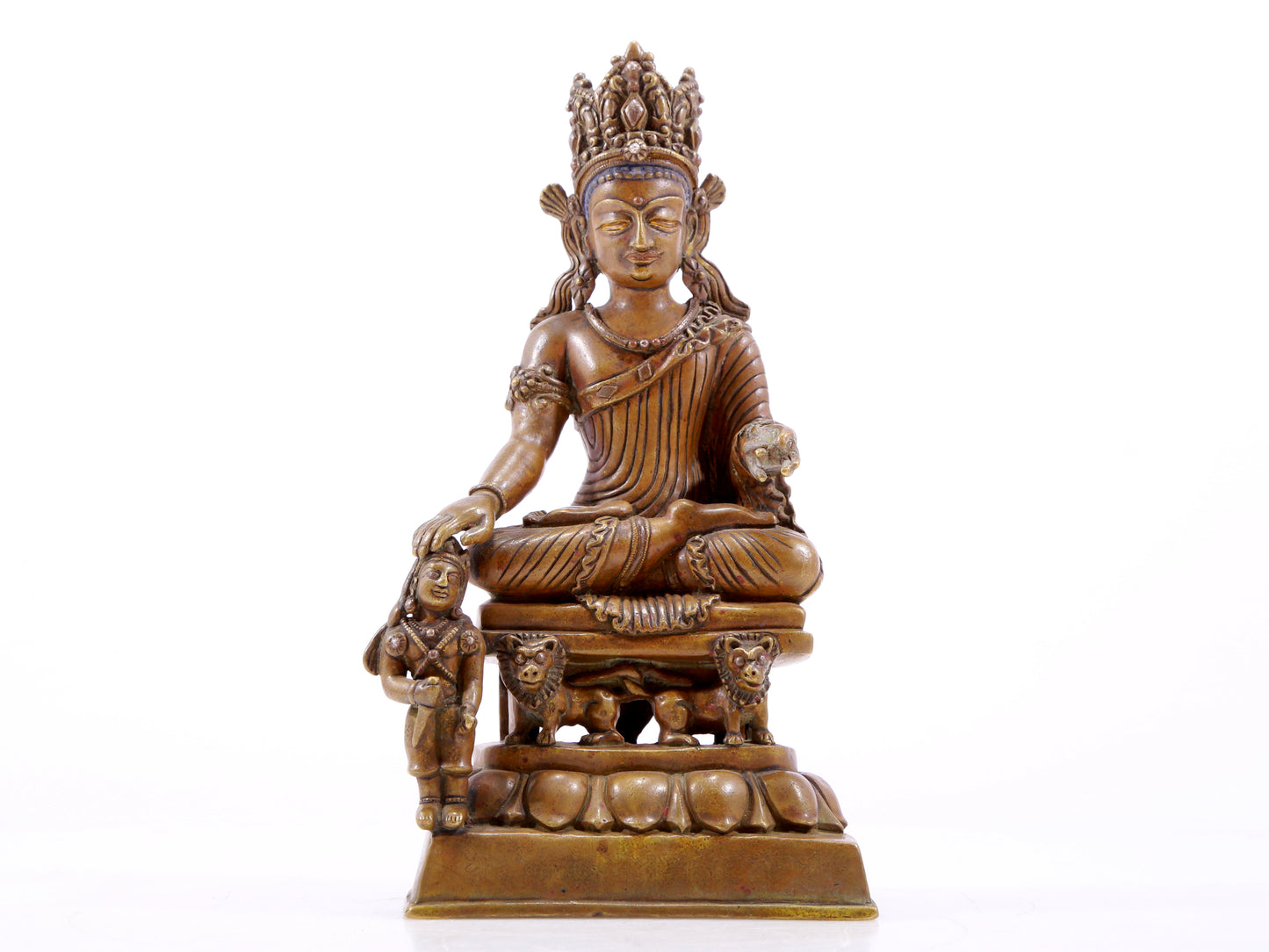 A solemn alloy copper Buddha statue