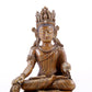 A majestic alloy copper four-armed Guanyin statue