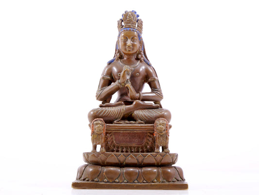 A solemn alloy copper Buddha statue